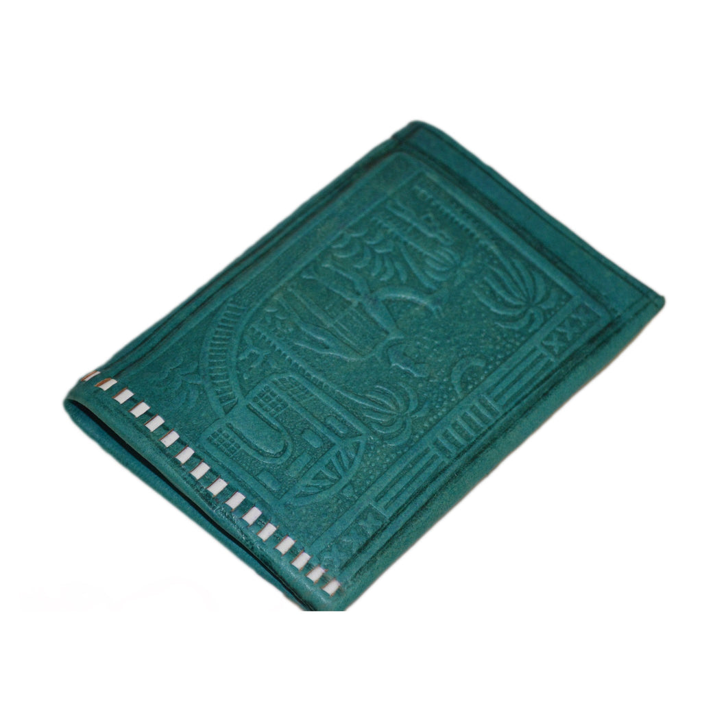 Medium Leather Bi fold Handmade Wallet - Green
