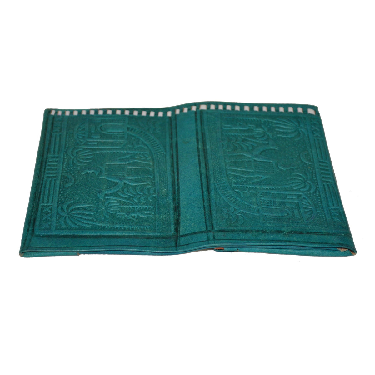 Medium Leather Bi fold Handmade Wallet - Green