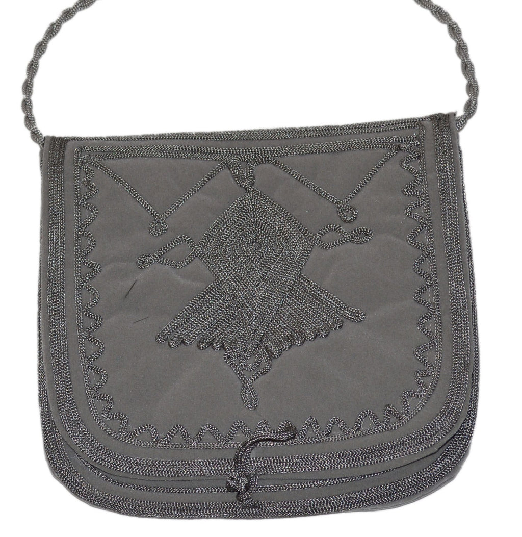 Yasmina Large Embroidered Suede Purse Gray - Gray