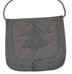 Yasmina Large Embroidered Suede Purse Gray - Gray
