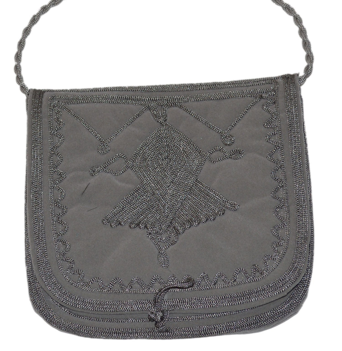 Yasmina Large Embroidered Suede Purse Gray - Gray