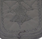 Yasmina Large Embroidered Suede Purse Gray - Gray