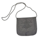 Yasmina Large Embroidered Suede Purse Gray - Gray