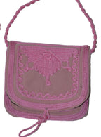 Yasmina Small Embroidered Suede Purse - Pink
