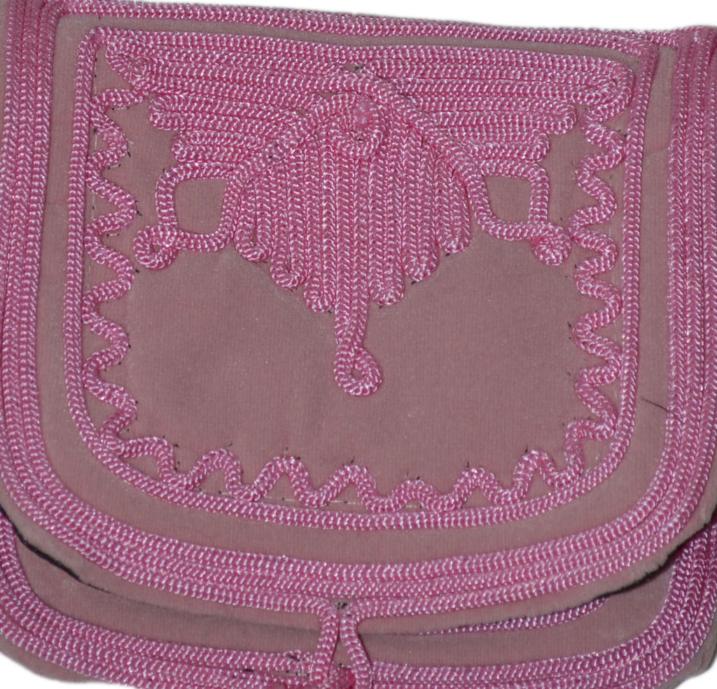 Yasmina Small Embroidered Suede Purse - Pink
