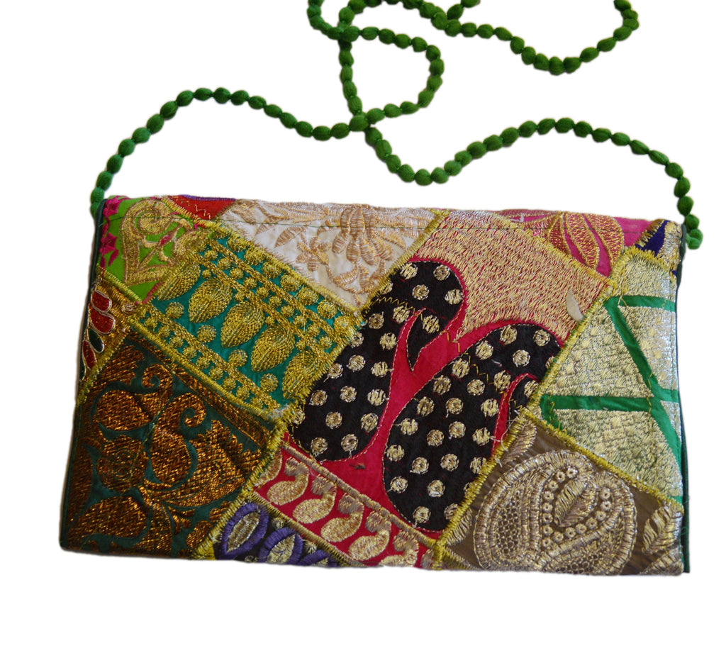 Zakia Patchwork Pouch - Green