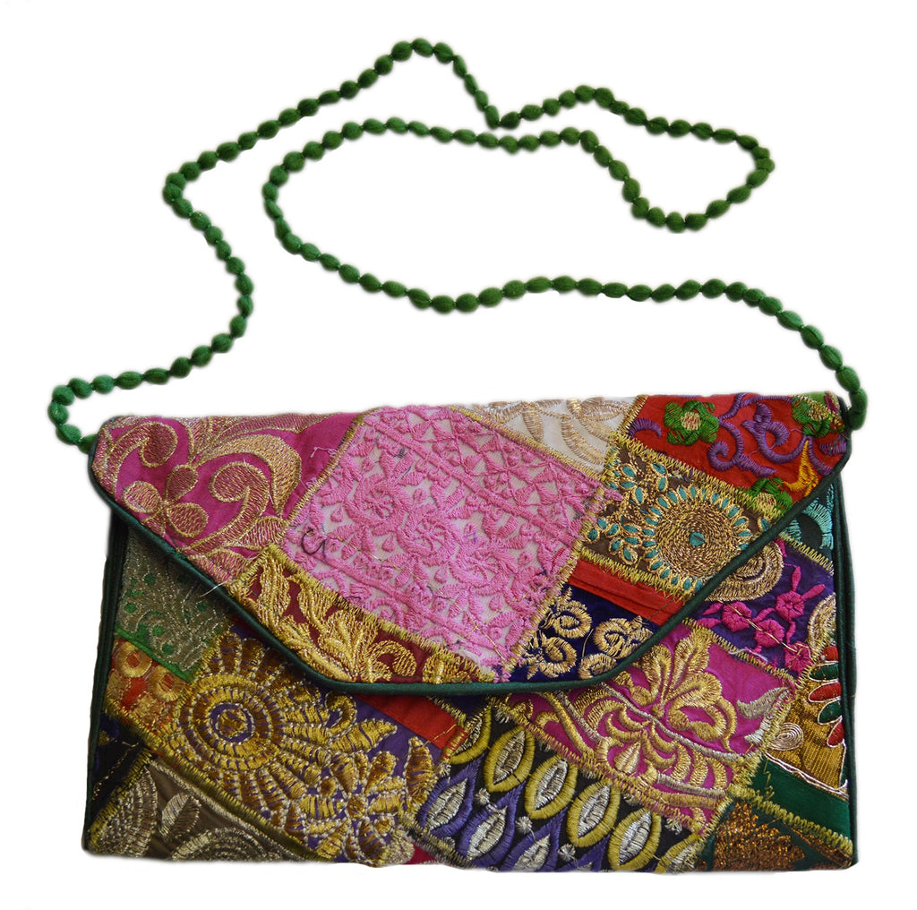 Zakia Patchwork Pouch - Green