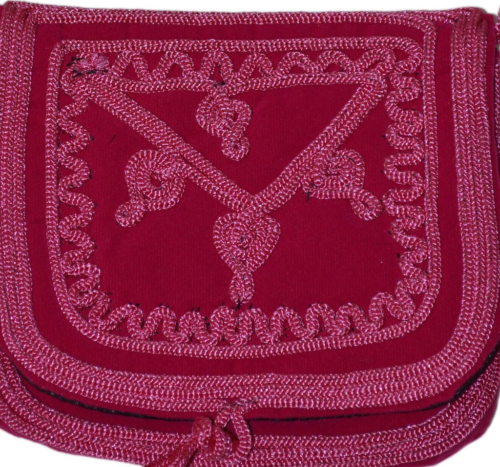Zineb Small Embroidered Suede Purse Fuchsia - Fuchsia