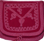 Zineb Small Embroidered Suede Purse Fuchsia - Fuchsia