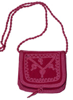 Zineb Small Embroidered Suede Purse Fuchsia - Fuchsia