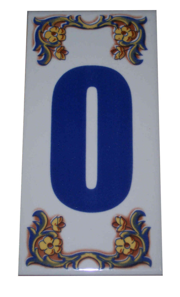 Decorative House Numbers Ceramic Tile number 0-0