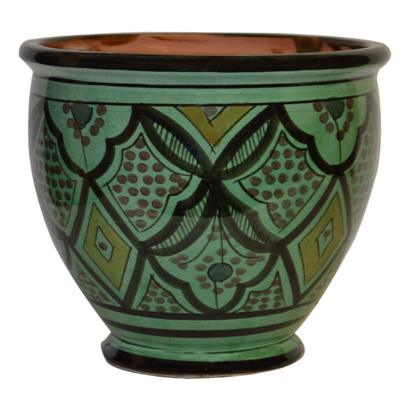 Safi Green Handmade Ceramic Large Flower Pot