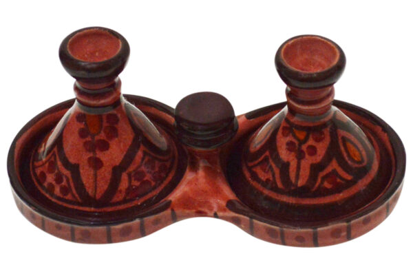 Ceramic Double Spice Holder Red 2