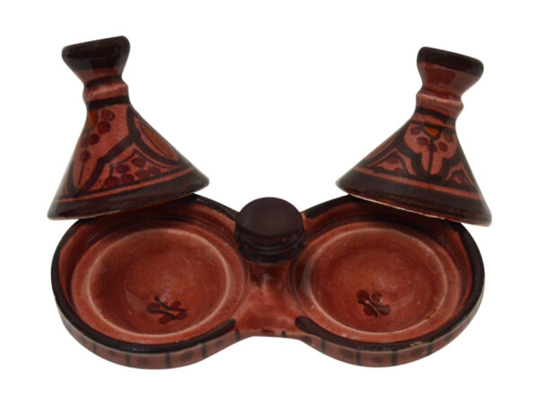 Ceramic Double Spice Holder Red