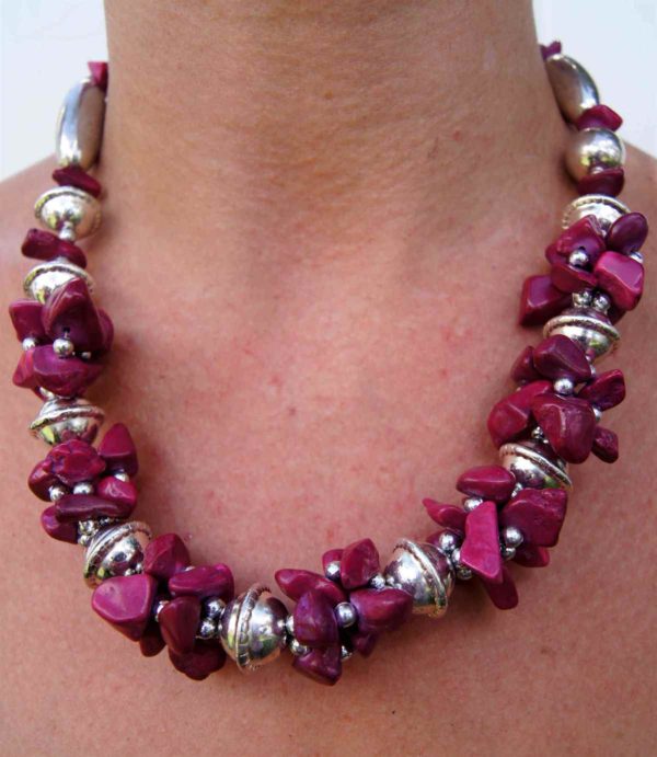 A-La-Marocain Magenta Necklace-0