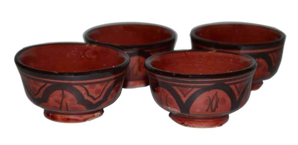 Red Ceramic Serving Set of Four Bowl 3"-2161