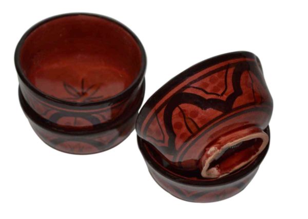 Red Ceramic Serving Set of Four Bowl 3"-2163