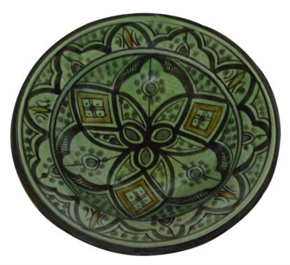 Green Ceramic Serving Plates Handmade 8"-0