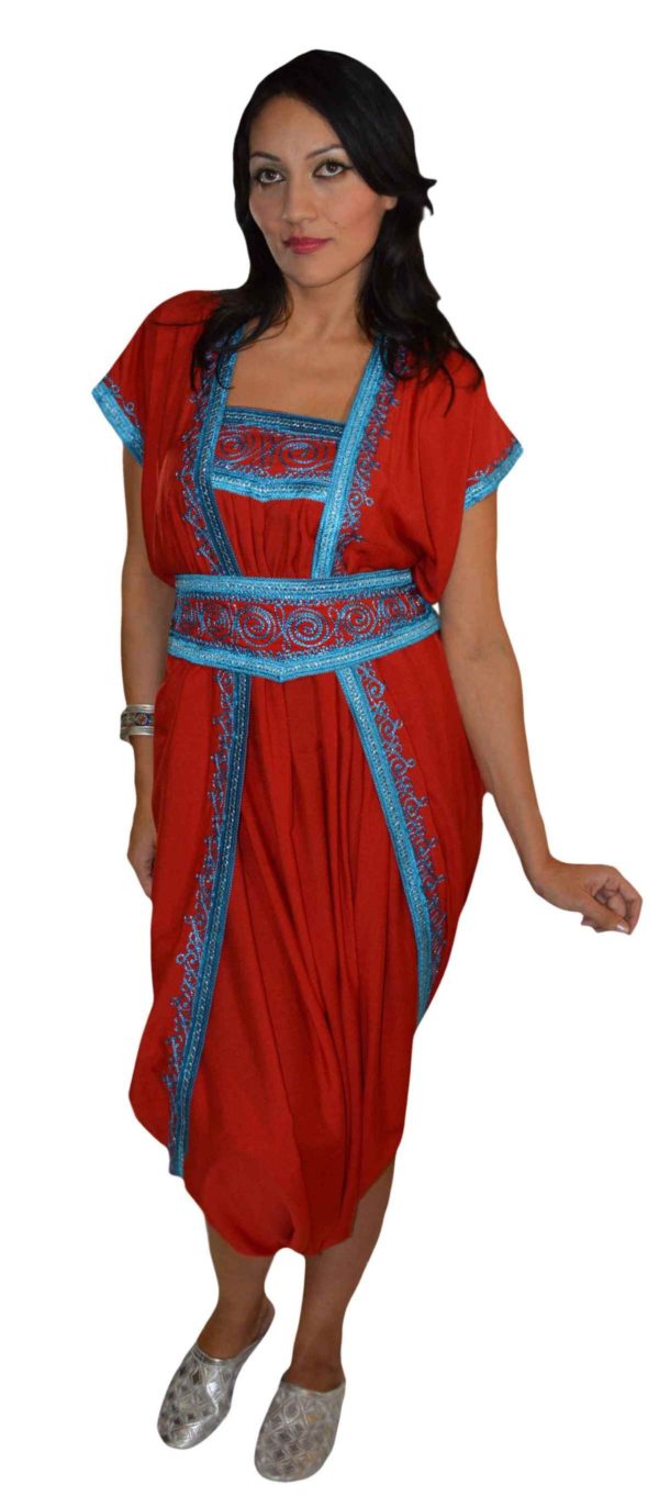 Handmade Moroccan Jumpsuit Red -1566