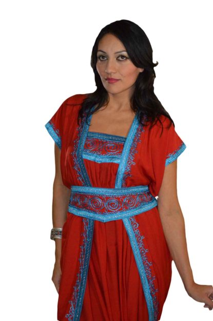 Handmade Moroccan Jumpsuit Red -0