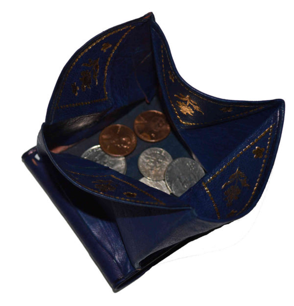 Blue Leather Coin Wallet -1784