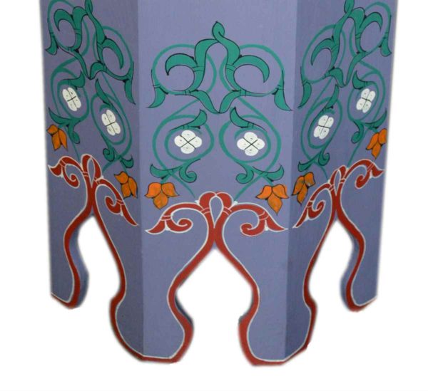 Tall handmade Wood Table Painted Purple-9855