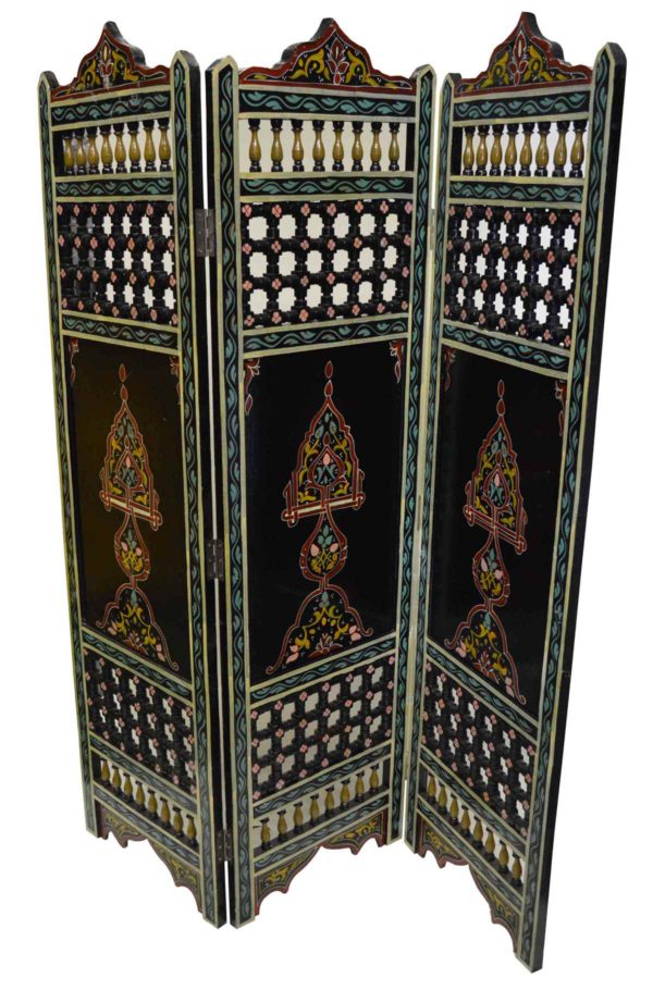 Handmade Room Divider Moorish Black -0