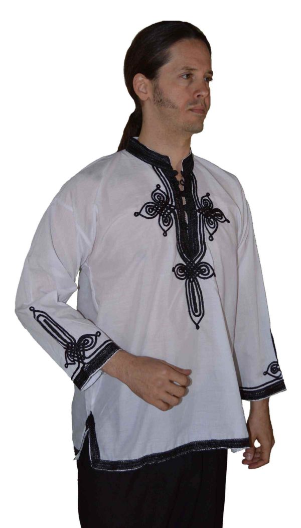 Moroccan Shirt White&Black-1181