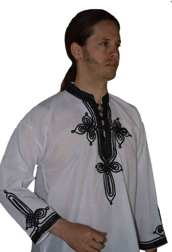 Moroccan Shirt White&Black-1180