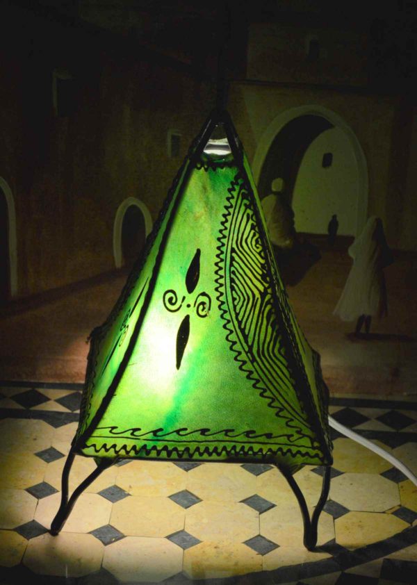 Henna Leather Lamp Green -0