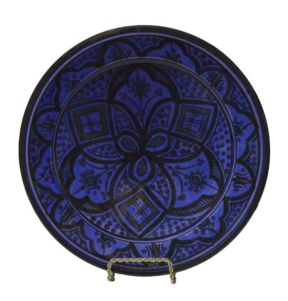 Turquoise Ceramic Serving Plate Handmade 8"-0