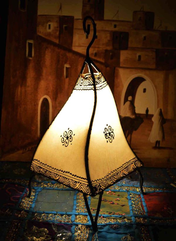 Beige Leather Henna Lamp -0