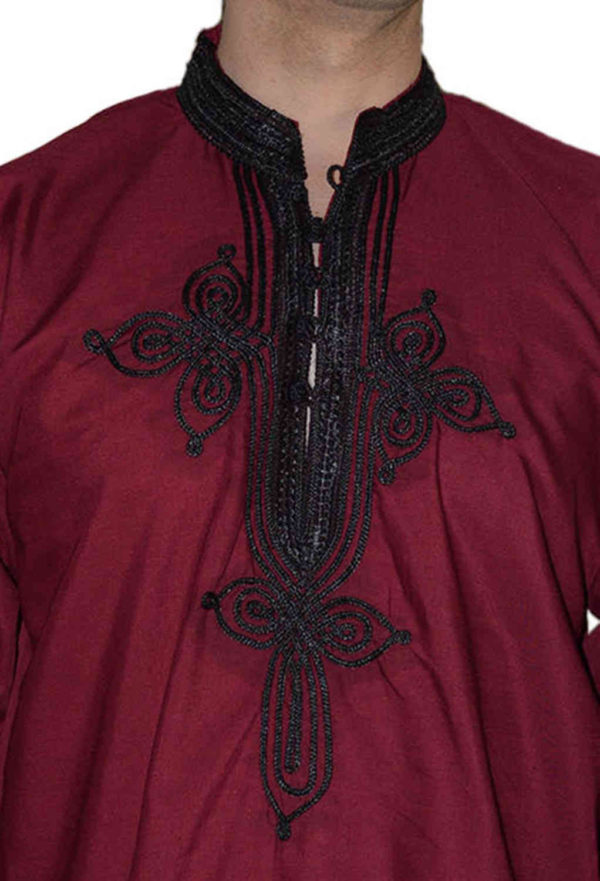 Moroccan Shirt Burgundy-1165
