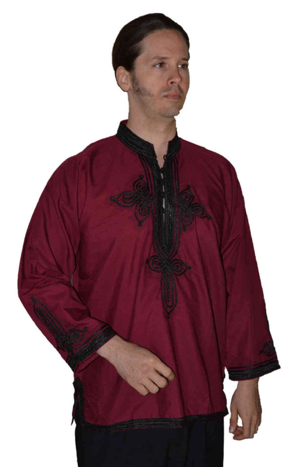 Moroccan Shirt Burgundy-1168