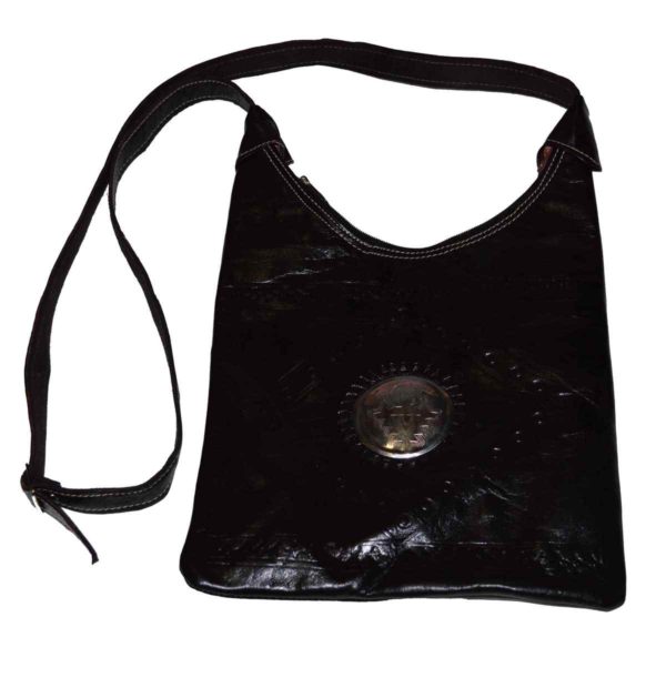 Large Leather Black Bag -0