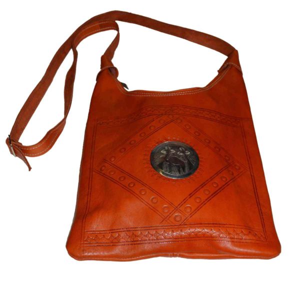 Large Leather Orange Bag -2832