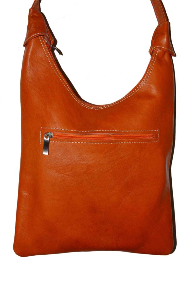 Large Leather Orange Bag -2833