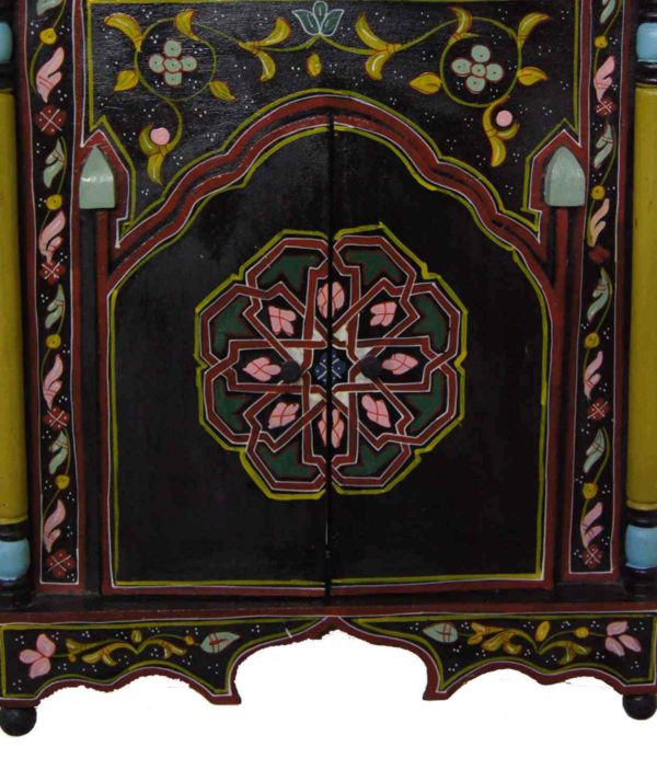 Moroccan Wood Mirror Medium Black-2777