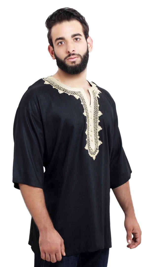 Marrakechi Shirt Black with Gold -3371