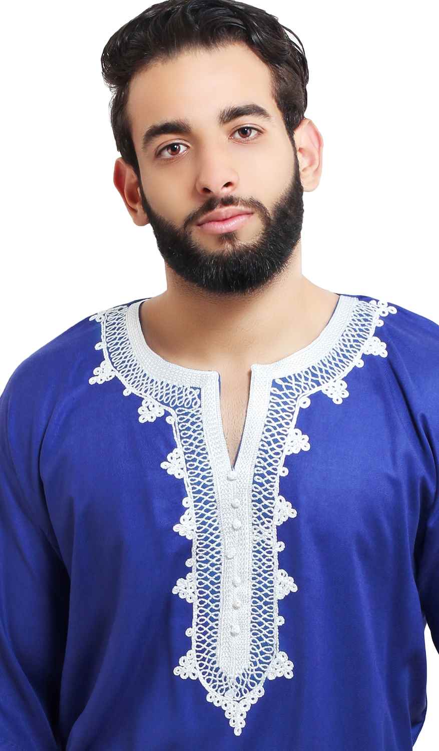 Moroccan Blue Marrakechi Man Shirt - Treasure of Morocco