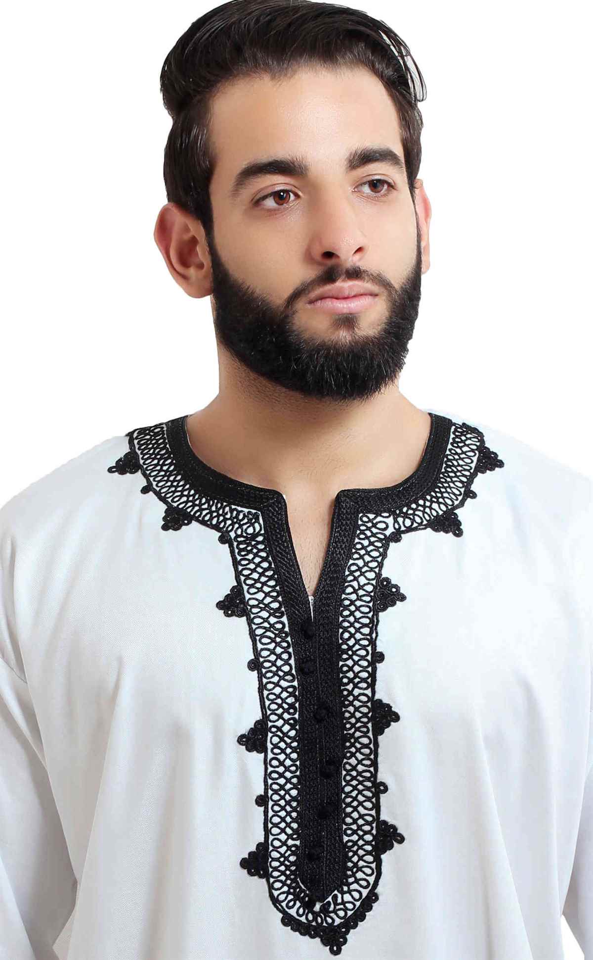 Moroccan White Marrakechi Man Shirt - Treasure of Morocco