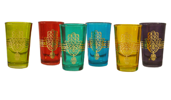 Khmissa Moroccan Tea Glasses Set of 6