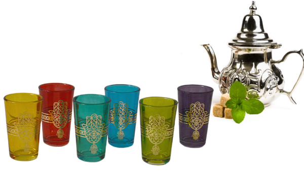 Khmissa Moroccan Tea Glasses Set of 6 - Image 11