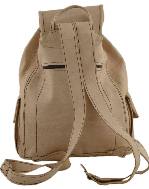 Leather Cross Shoulder Bag Beige-3668