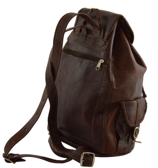 Leather Cross Shoulder Bag Dark Brown-3681