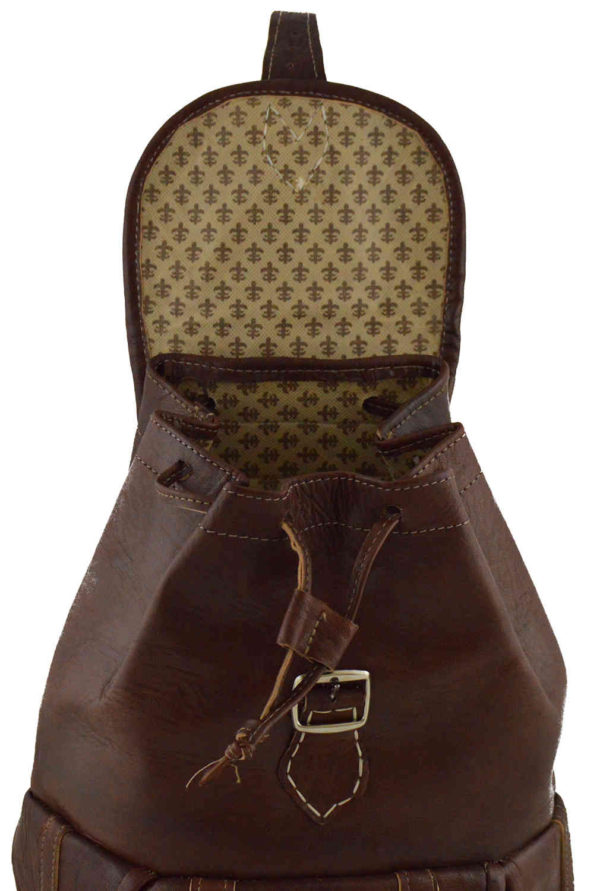 Leather Cross Shoulder Bag Dark Brown-3682