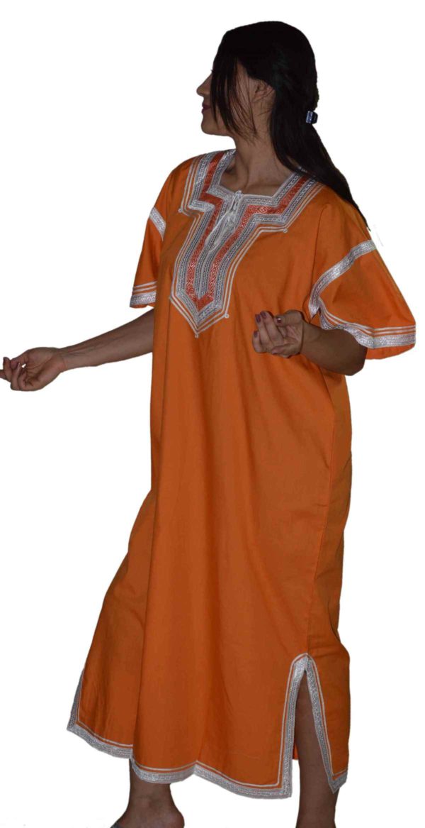 Halima Handmade Caftan Orange -7219