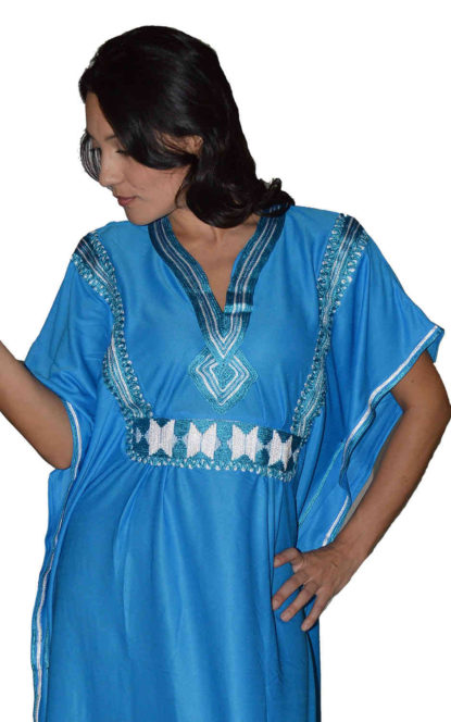 Fatima Handmade Caftan Turquoise -0