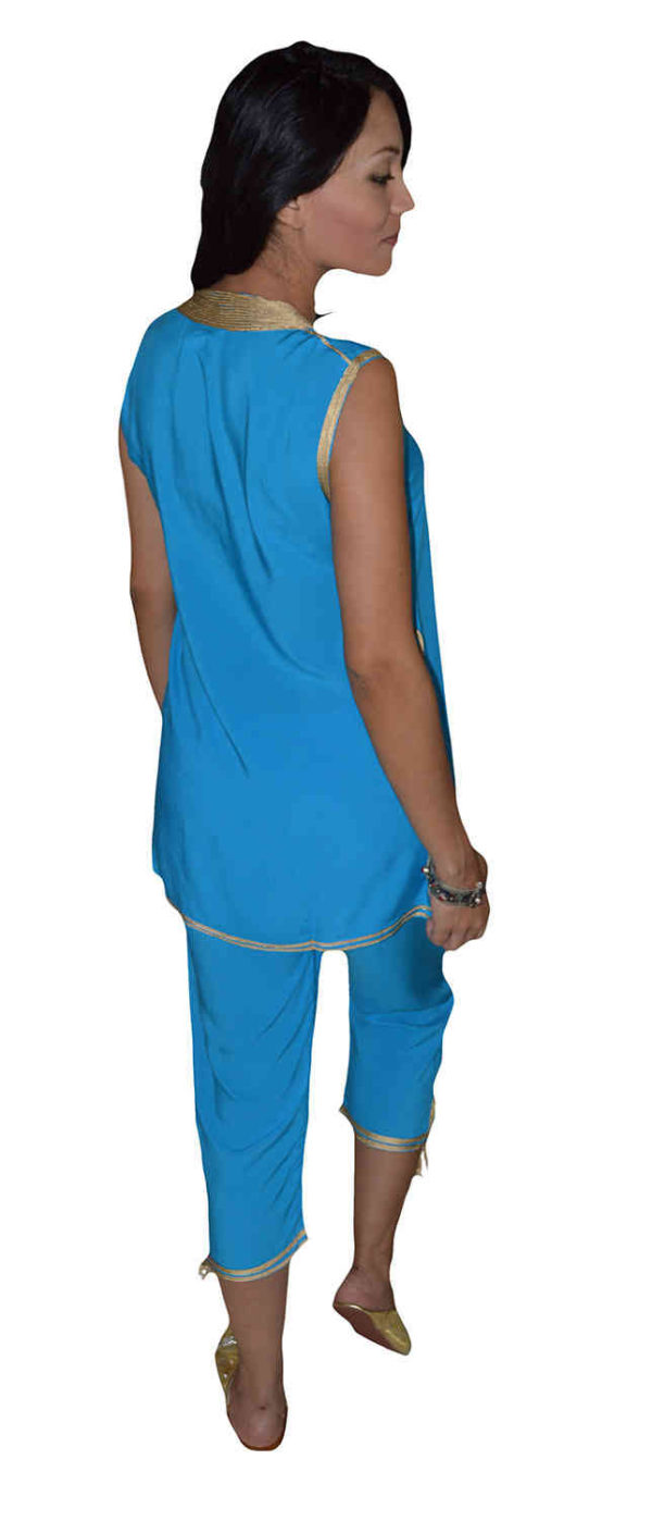 Chaima Tunic Pants Set Turquoise -4631