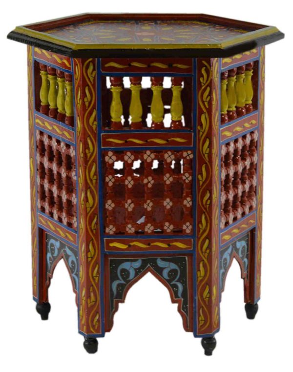 Moucharabi Wood Table Handmade Red-8364